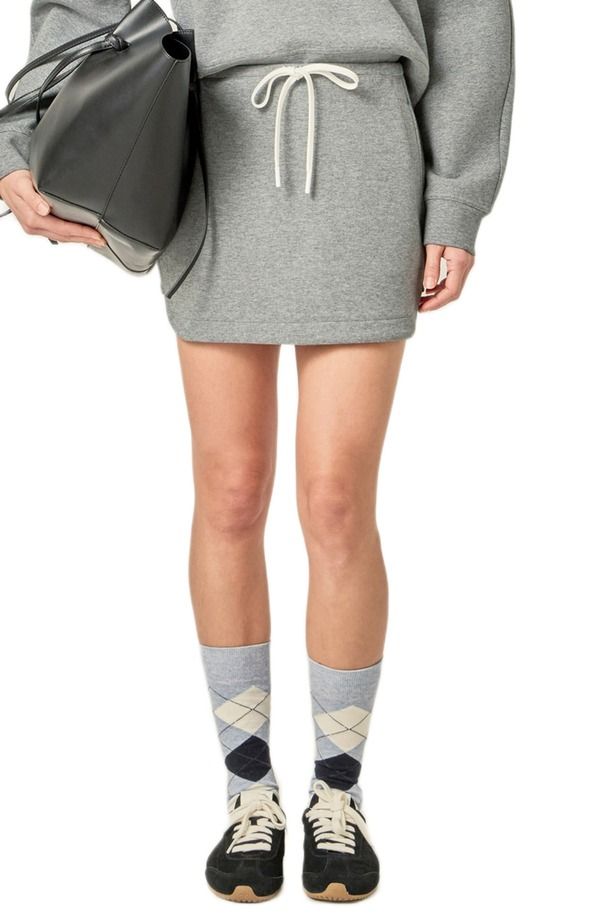 イングリッシュファクトリー レディース ボトムスカート ミニ スキューバ English Factory Scuba Drawstring Miniskirt Grey グレー