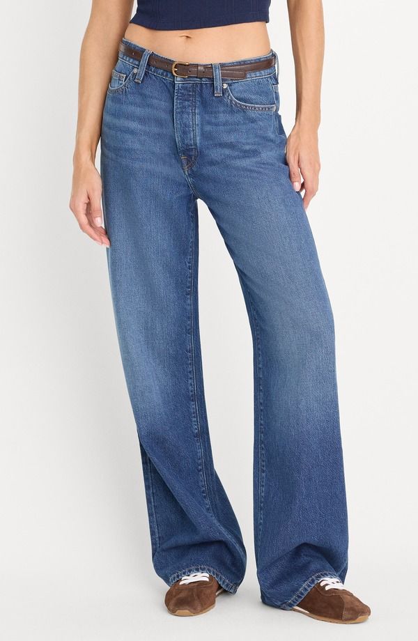 グッドアメリカン レディース ボトムス デニムパンツ ワイドレッグ ジーンズ Good American Weightless Wide Leg Jeans Indigo1258