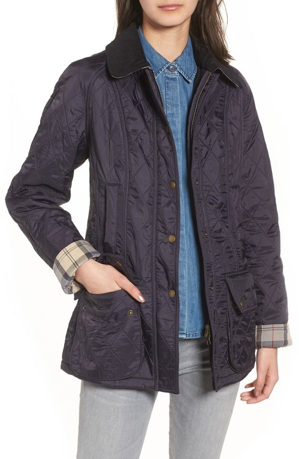 バブアー レディース アウター ジャケット・ブルゾン キルティング フリース Barbour Beadnell Fleece Lined Quilted Jacket NavyNavy ネイビー