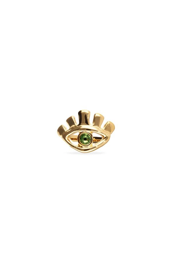 ウノデ 50 レディース アクセサリー 指輪 UNODE50 18K GoldPlated EyeShaped Ring With Green Faceted Crystal Metallic Gold ゴールド