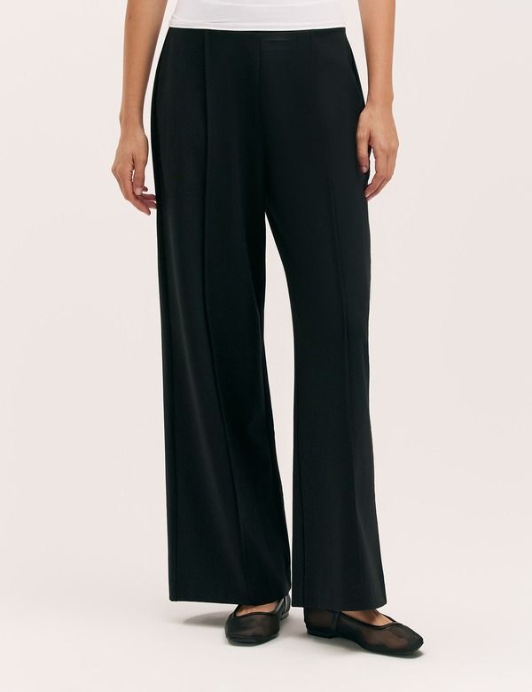 ファイナリー ロンドン レディース ボトムス レギンス ワイドレッグ パンツ ジャージー Finery London Caryl Ponte Jersey Wide Leg Trousers Black ブラック