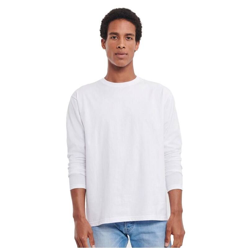 ラッセルアスレチック レディース トップス Tシャツ 長袖 Russell Athletic Russell Mens Plain Classic LongSleeved TShirt White ホワイト