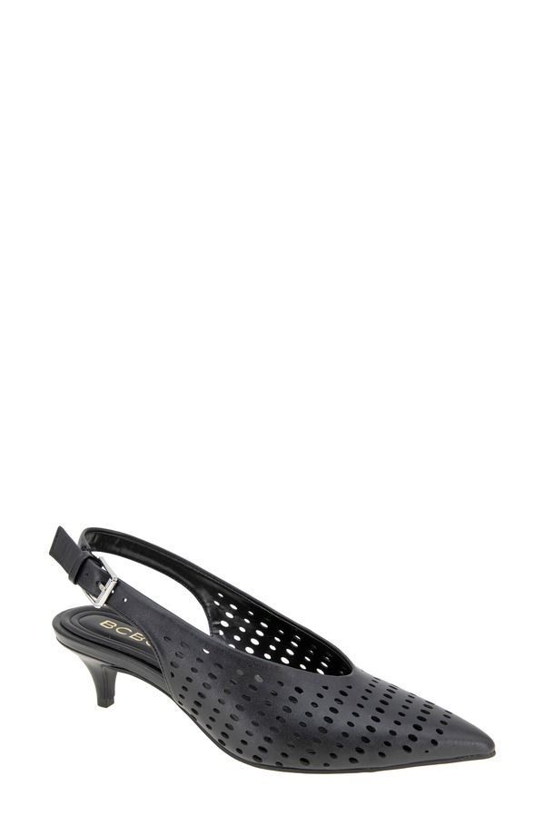 ビーシビージー レディース シューズ ヒール BCBG Pawnee Slingback Pointed Toe Kitten Heel Pump Black ブラック