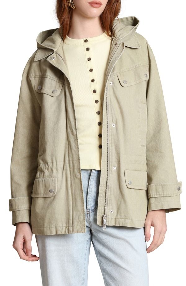 アヴェックレフィーユ レディース アウター ジャケット・ブルゾン コットン Avec Les Filles Hooded Cotton Field Jacket Rattan Washed