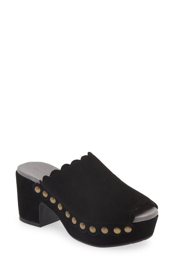 ショコラブルー レディース シューズ サンダル プラットフォーム Chocolat Blu Genessis Platform Clog Black Suede ブラック