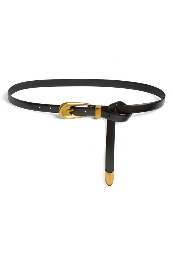 トレジャーアンドボンズ レディース アクセサリー ベルト レザー Treasure Bond Olivia Leather Tie Belt Black ブラック