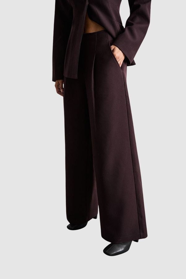 ウエアハウス レディース ボトムス レギンス ワイドレッグ パンツ Warehouse Premium Wide Leg Tailored Trousers Berry