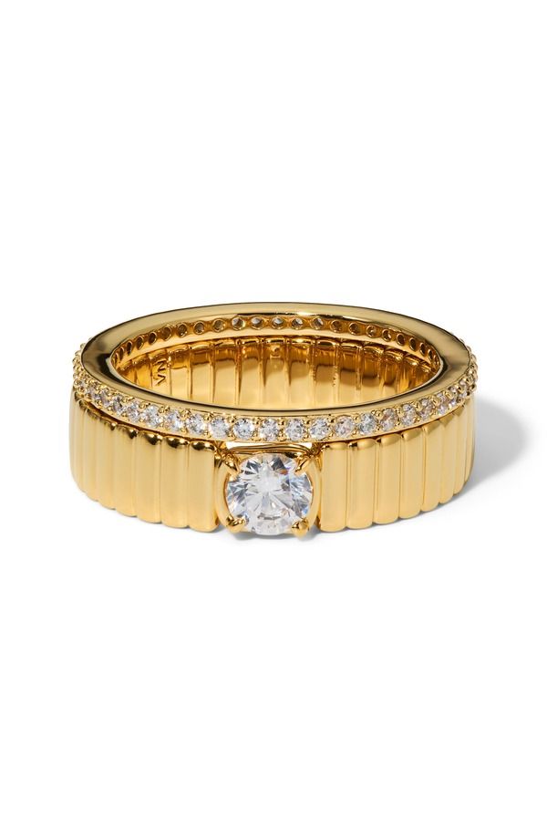 ナディール レディース アクセサリー 指輪 Nadri Delancey Set of 2 Rings Gold ゴールド