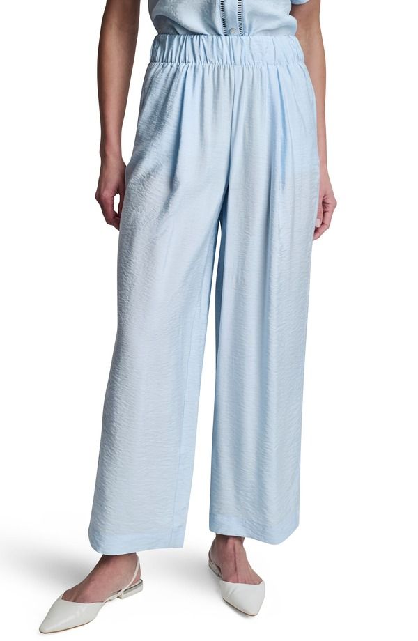 ダナ キャラン ニューヨーク レディース ボトムス レギンス パンツ DKNY Rumpled Voile PullOn Pants Light Blue ブルー
