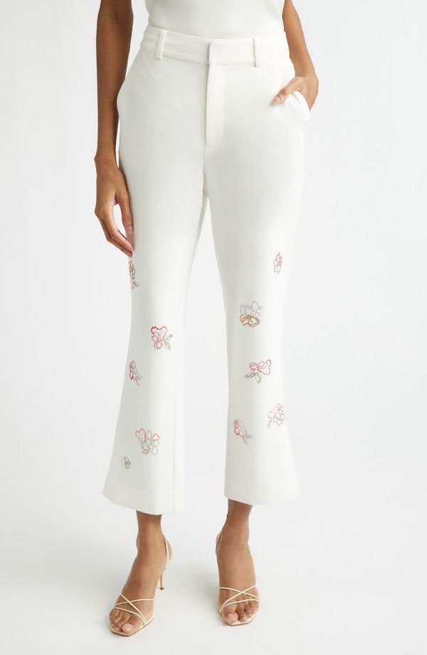 サンク セプト レディース ボトムス レギンス パンツ Cinq Sept Kerry Crystal Studded Cropants Ivory Multi アイボリー