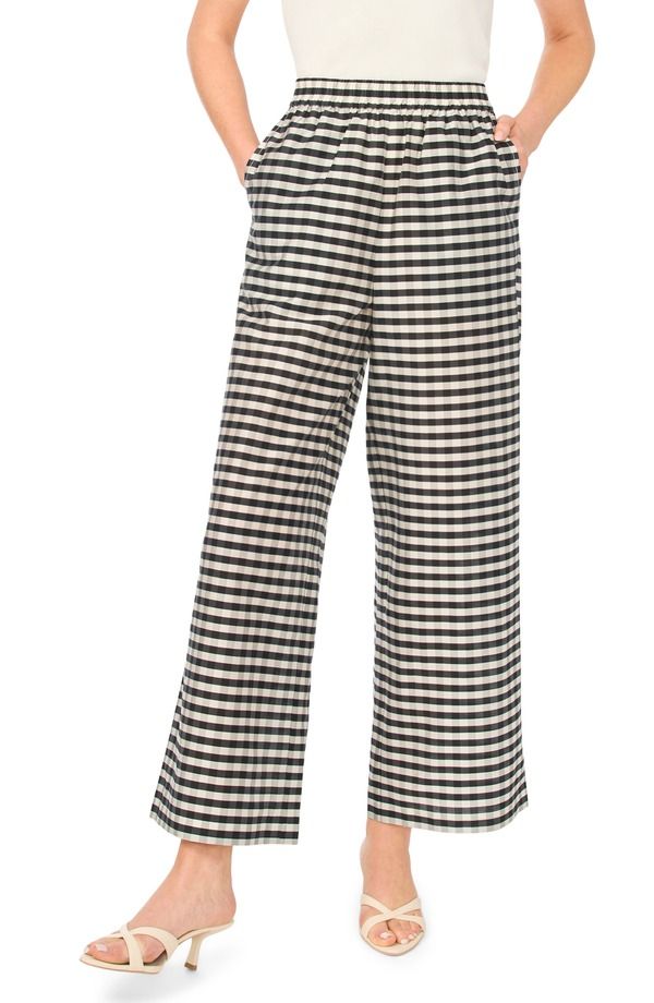 テッドベーカー レディース ボトムス レギンス ワイドレッグ プリント パンツ Ted Baker Delia Check Print Wide Leg Pants Rich Black ブラック 39,520円