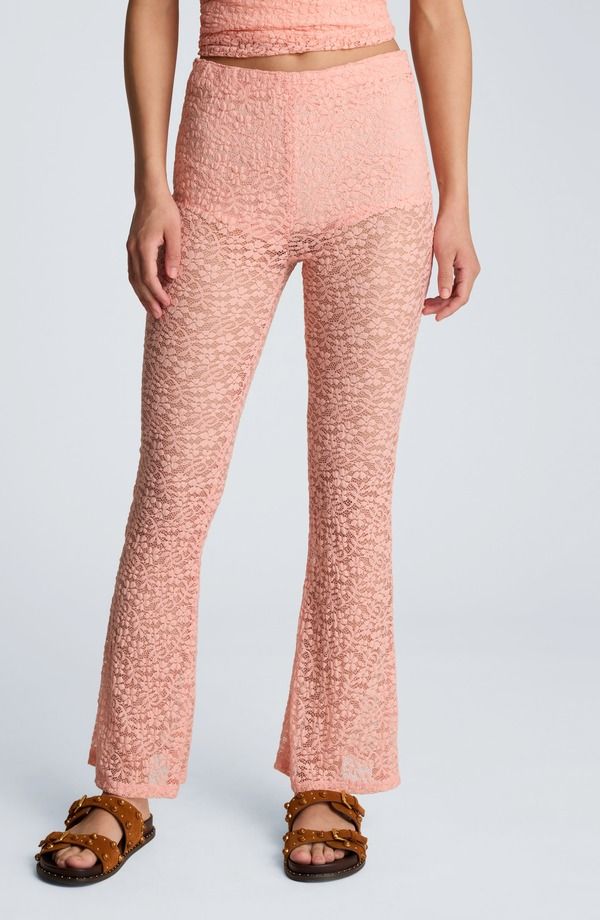 ケネスコール レディース ボトムス レギンス パンツ レース Kenneth Cole Lace Pantsoft Peach ピーチ