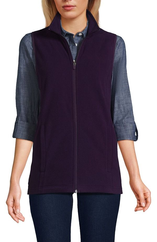 ランズエンド レディース アウター ジャケット・ブルゾン ベスト フリース Lands End Thermacheck 100 Fleece Vest Blackberry