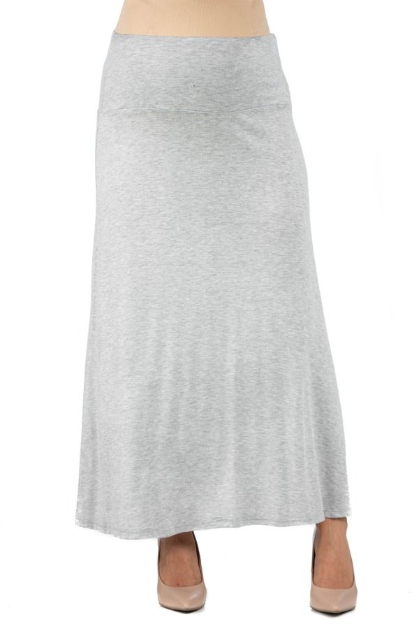 24 セブンコンフォート レディース ボトムスカート マタニティ マキシ 24seven Comfort Apparel Maternity Elastic Waist Maxi Skirt Heather ヘザー