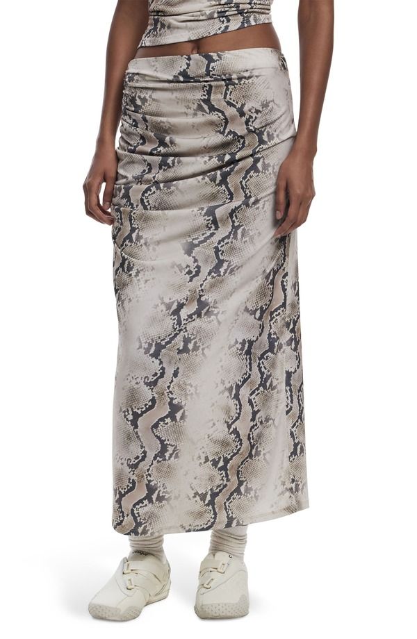 デジグアル レディース ボトムスカート プリント Desigual Snakeskin Print Skirt Beige ベージュ