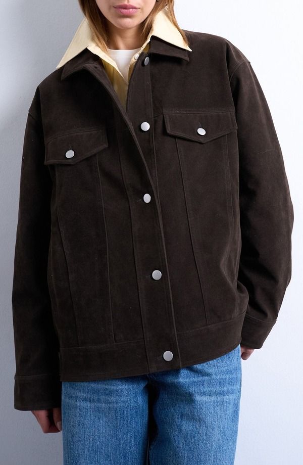 トップショップ レディース アウター ジャケット・ブルゾン スエード Topshop Western Faux Suede Jacket Brown ブラウン
