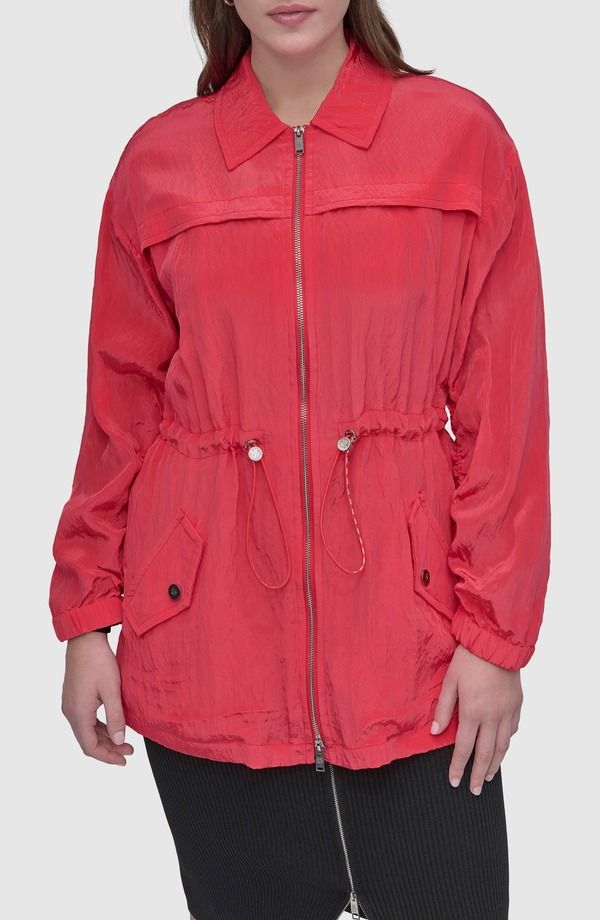 ダナ キャラン ニューヨーク レディース アウター ジャケット・ブルゾン DKNY Textured Anorak Jacket Watermelon Sugar