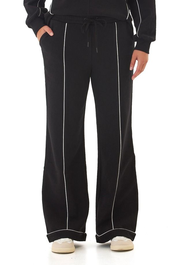 スレッズ・フォー・ソート レディース ボトムス レギンス ワイドレッグ パンツ Threads 4 Thought Milly Piped Wide Leg Pants Black White ホワイト