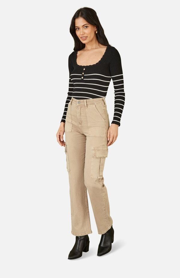 ユミキム レディース ボトムス レギンス カーゴパンツ ハイウエスト パンツ Yumi High Waist Utility Stretch Cargo Pantstone ストーン