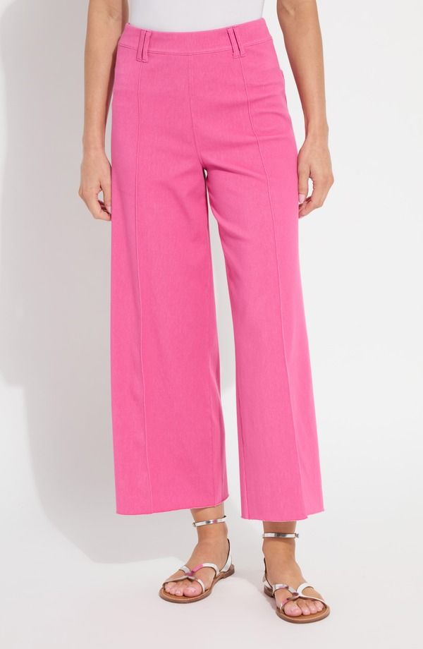 リジー レディース ボトムス レギンス ワイドレッグ パンツ Lysserin Pintuck Raw Hem PullOn Wide Leg Pants Hot Pink ピンク