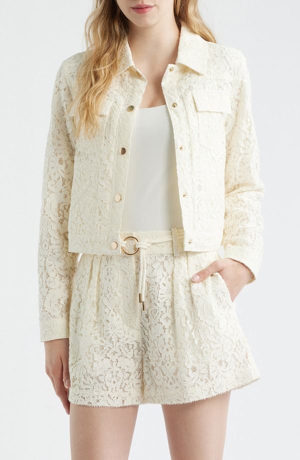 レイス レディース アウター ジャケット・ブルゾン レース Reiss Lori Lace Jacket White ホワイト