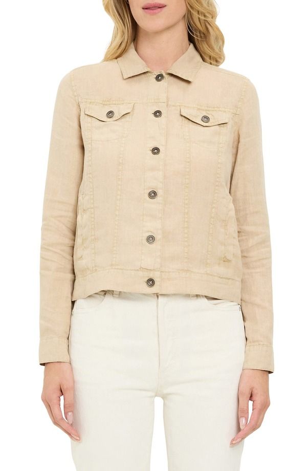 マイケルスターズ レディース アウター ジャケット・ブルゾン デニム リネン Michael Stars Linen Denim Jacket Macadamia デニム