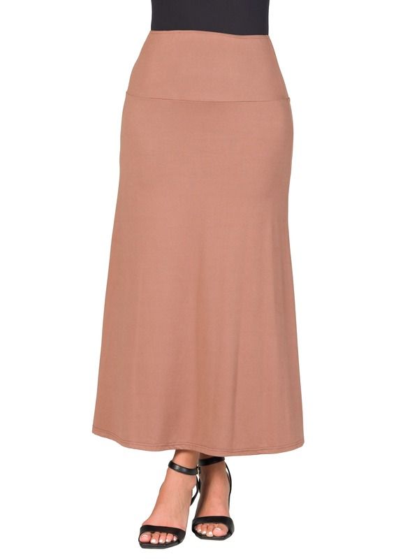 24 セブンコンフォート レディース ボトムスカート マタニティ マキシ 24seven Comfort Apparel Maternity Elastic Waist Maxi Skirt Mocha モカ
