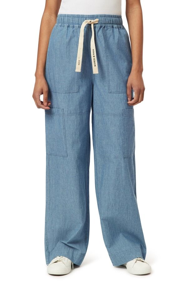 スコッチアンドソーダ レディース ボトムス デニムパンツ ストレート Scotch Soda Noa Lightweight Chambray Straight Leg Pants Blue Moon ブルー