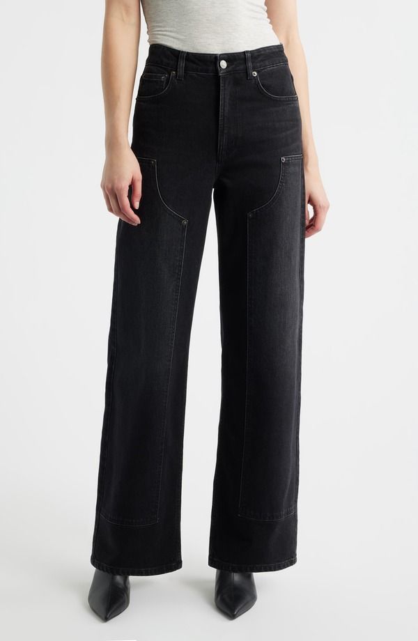 レイルズ レディース ボトムス カジュアルパンツ ワイドレッグ ハイウエスト ジーンズ Rails Getty High Waist Crop Wide Leg Utility Jeans Onyx