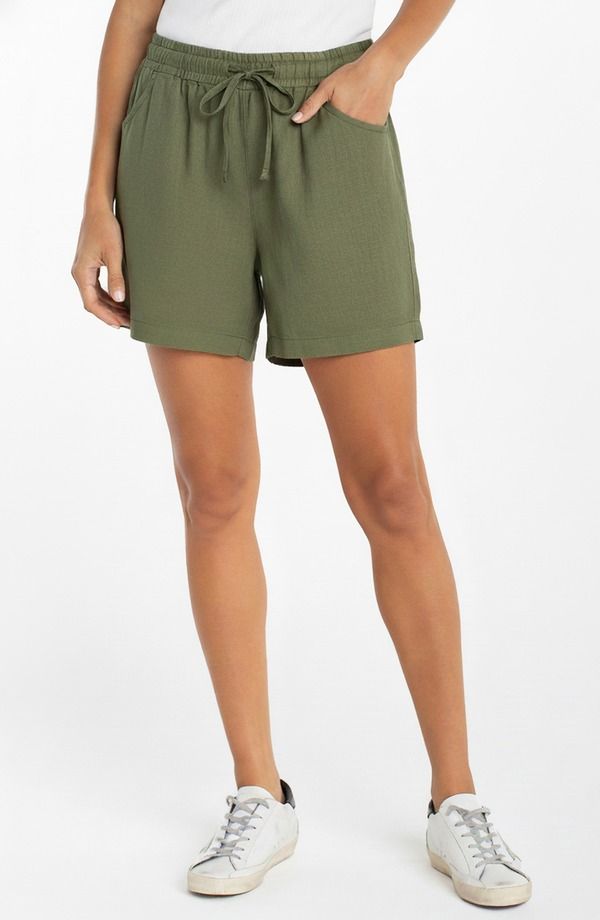 リヴァプール ロサンゼルス レディース ボトムス ハーフパンツ・ショーツ ショートパンツ Liverpoolos Angeles PullOn Woven Shorts Martini Olive オリーブ