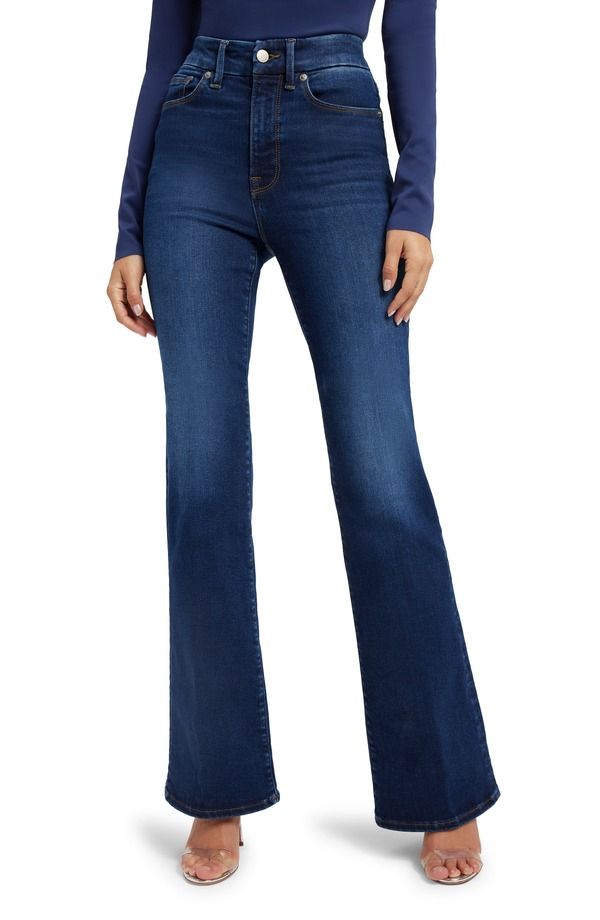 グッドアメリカン レディース シューズ ブーツ・レインブーツカット ハイウエスト ジーンズ Good American Always Fits Good Classic High Waist Bootcut Jeans Indigo446