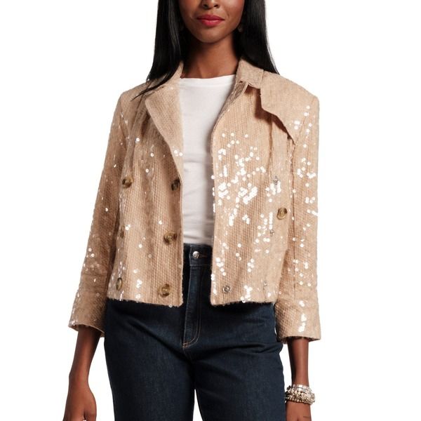 フランセスバレンタイン レディース アウター ジャケット・ブルゾン スパンコール コットン Frances Valentine Sequin Moto Jacket Sequin Cotton Twill Champagne シャンパン