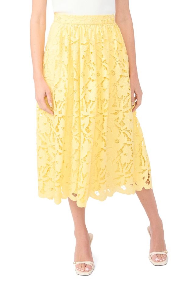 テッドベーカー レディース ボトムスカート フラワー柄 コットン レース フラワー Ted Baker Diana Floralace Cotton Skirt Creamed Corn