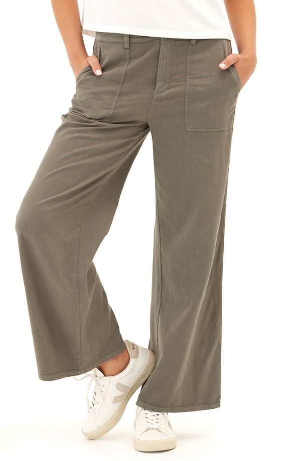 スレッズ・フォー・ソート レディース ボトムス レギンス ワイドレッグ パンツ Threads 4 Thought Pamela Stretch Twill Wide Leg Pants Artichoke