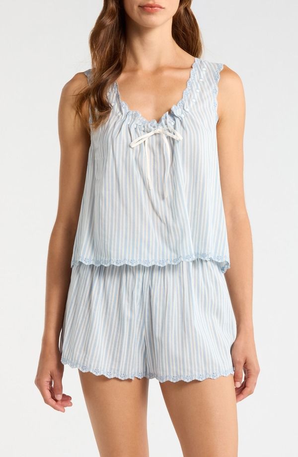 リフォーメーション レディース アンダーウェア ナイトウェア Reformation Hazel Short Pajamas Calamari Stripe ストライプ
