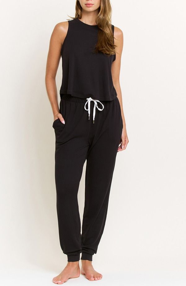 ハニーデュー インティメッツ レディース アンダーウェア ナイトウェア ジャージー Honeydew Star Seeker Brushed Jersey Tank Pant Pajamas Black ブラック