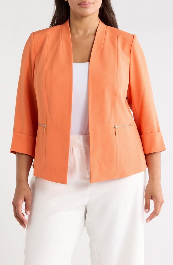カスパール レディース アウター ジャケット・ブルゾン KASPER Zipocket Jacket Mandarin