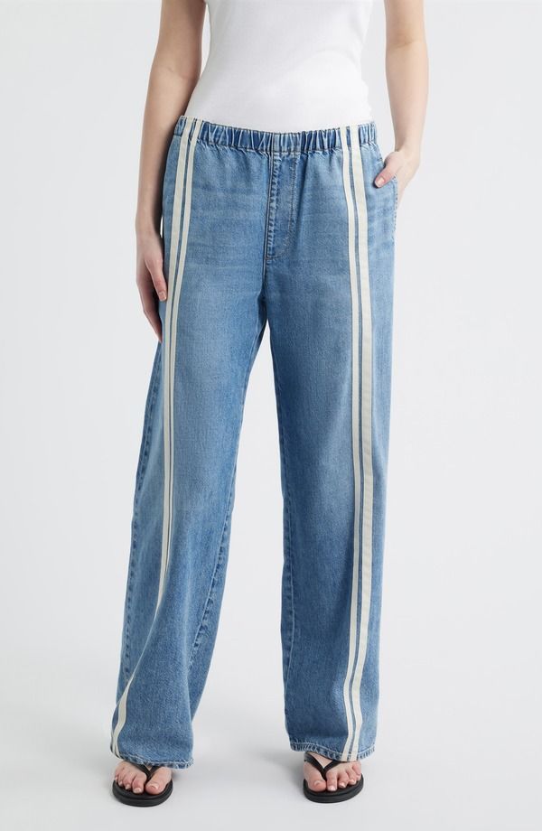 ラグアンドボーン レディース ボトムス デニムパンツ ワイドレッグ ジーンズ rag bone Featherweight Logan PullOn Wide Leg Track Jeans Ever Sport