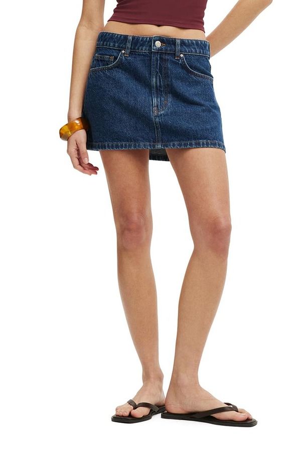 コットンオン レディース ボトムス デニムパンツ ローライズ ミニ スカート Cotton Low Rise Deniminiskirt Celeste Blue ブルー