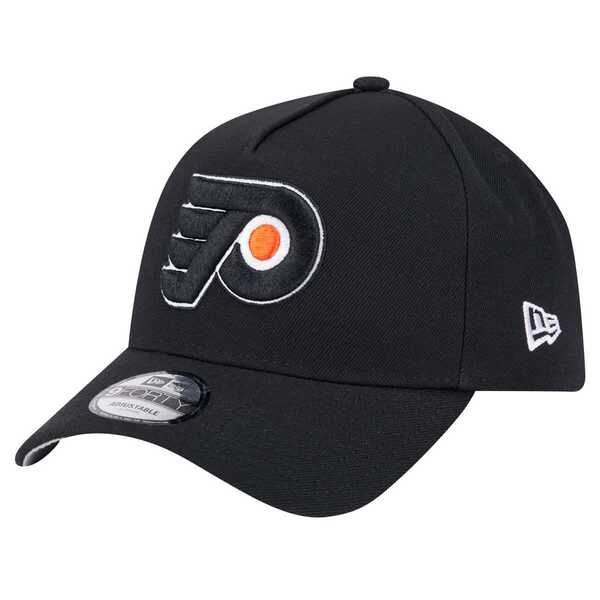 ニューエラ メンズ アクセサリー 帽子 Mens New Era Black Philadelphia Flyers Core AFrame 9FORTY Adjustable Hat Black ブラック