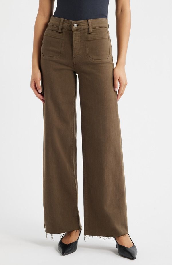 フレーム レディース ボトムス デニムパンツ ワイドレッグ ジーンズ FRAME Le Slim Palazzo Modernist Pocket Wide Leg Jeansagebrush Raw Fray