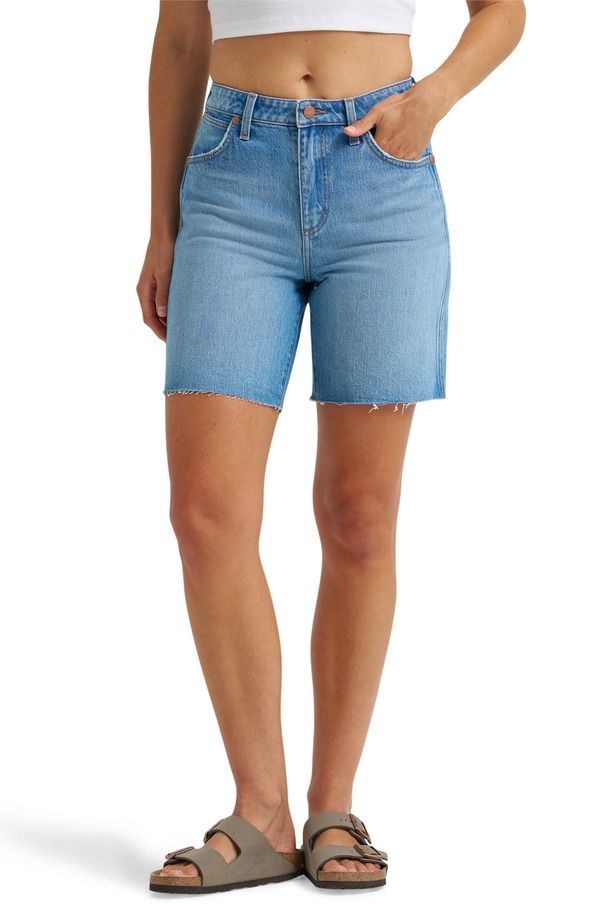 ラングラー レディース ボトムス デニムパンツ ショートパンツ Wrangler Cowboy Cutoff Denim Longline Shorts Riyah デニム