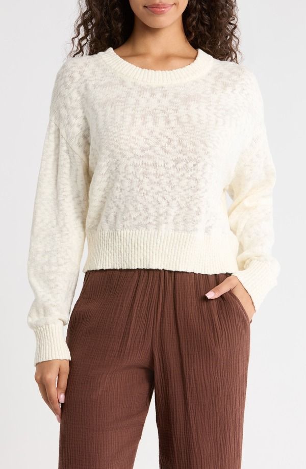 マリーン レイヤー レディース アウター パーカー・スウェット クルーネック セーター コットン Marine Layer Sea Breeze Cotton Crewneck Sweater Antique White ホワイト