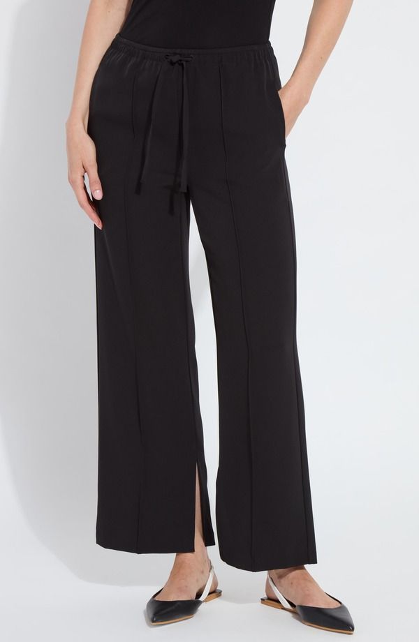 リジー レディース ボトムス レギンス パンツ Lysse Genevieve Drawstring Inside Slit Pants Black ブラック
