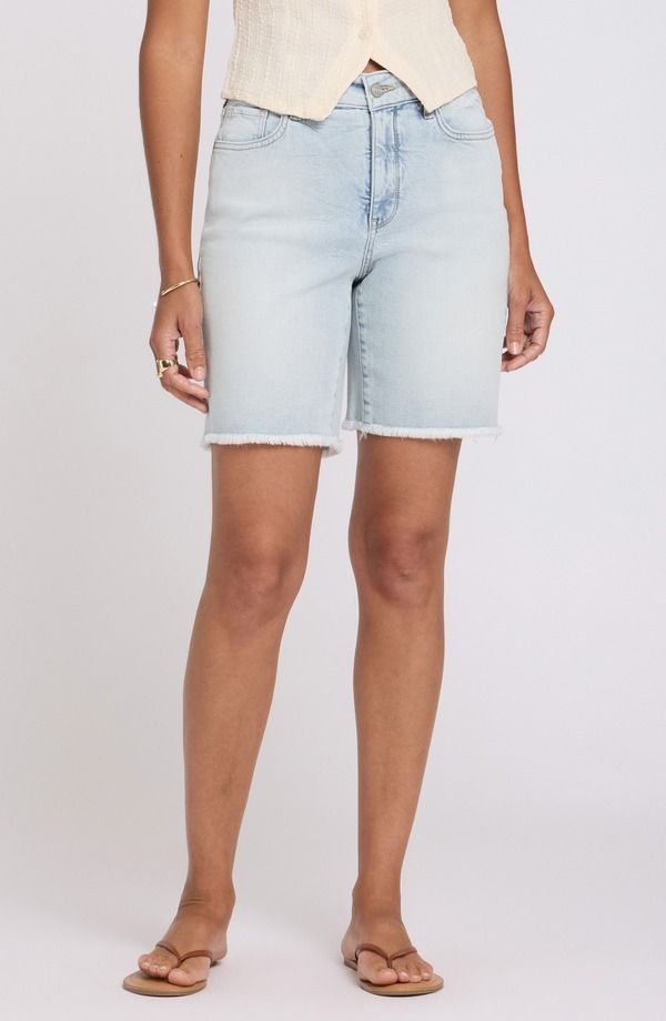 エヌワイディージェイ レディース ボトムス デニムパンツ ハイウエスト ショートパンツ NYDJ Erin High Waist Raw Hem Denim Shorts Desert Shoreline デニム