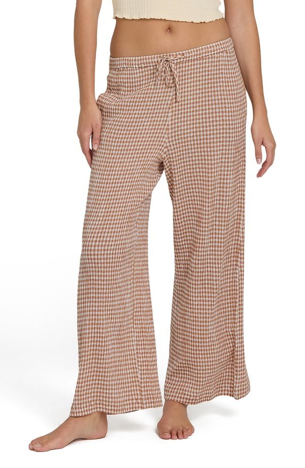 ビラボン レディース ボトムス レギンス パンツ Billabong Wanderer Bitty Check Drawstring Pantsugar Almond チェック