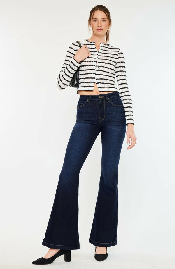 カンクン レディース ボトムス デニムパンツ ジーンズ KanCan Roel High Rise Super Flare Stretch Jeans Dark Wash 20,985円