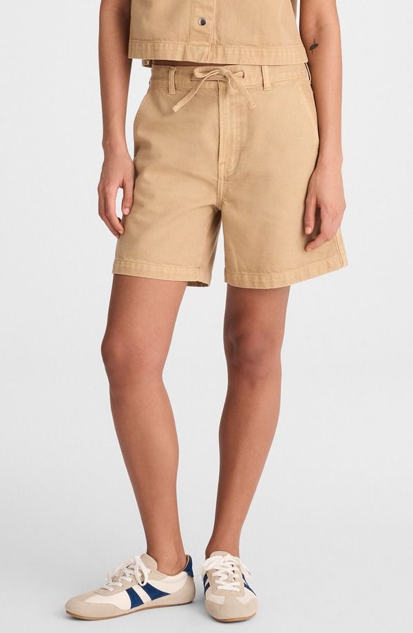 メイドウェル レディース ボトムス デニムパンツ ショートパンツ Madewell Drawstring Airy Denim Shorts Fawn デニム
