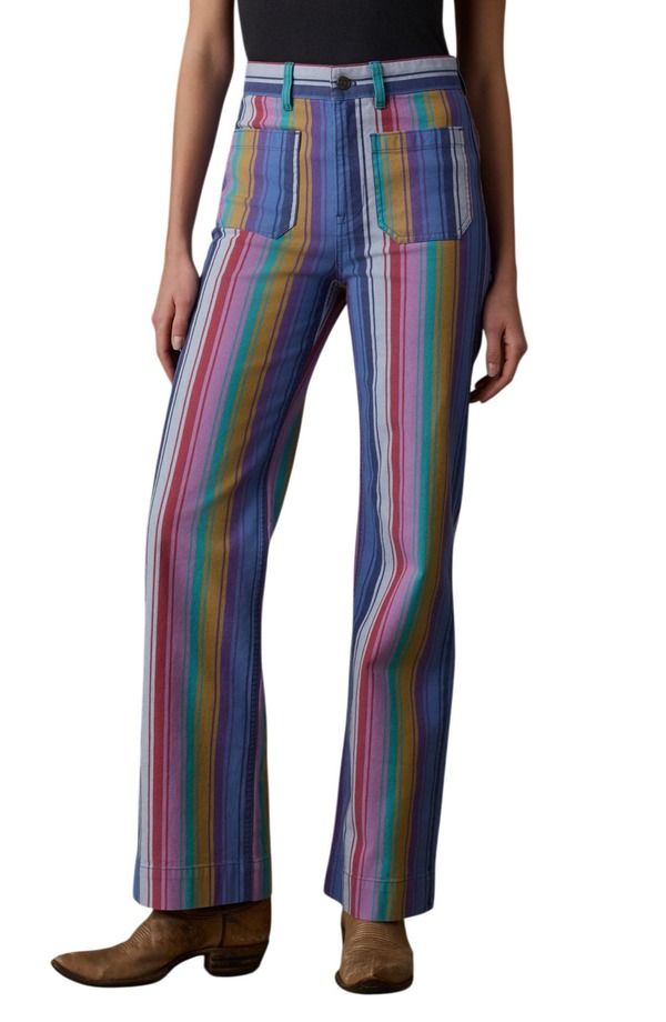 ファレティ レディース ボトムス デニムパンツ ジーンズ Faherty Sunset Stripe Patch Pocket Jeans Painted Row Stripe ストライプ