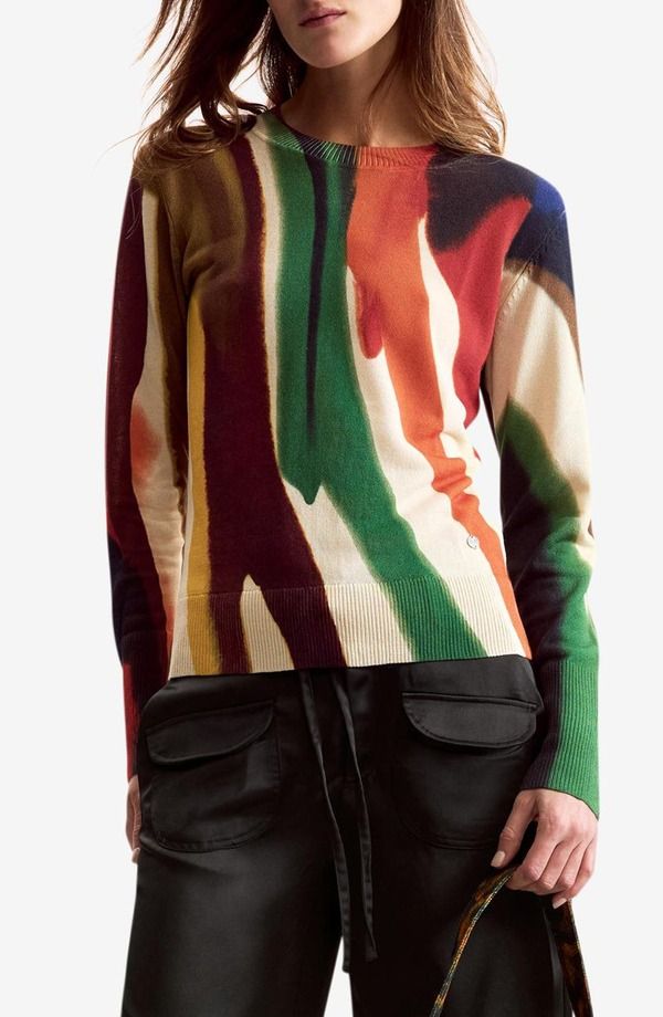 デジグアル レディース アウター パーカー・スウェット プリント セーター Desigual Abstract Printhin Gauge Sweater Multi マルチカラー